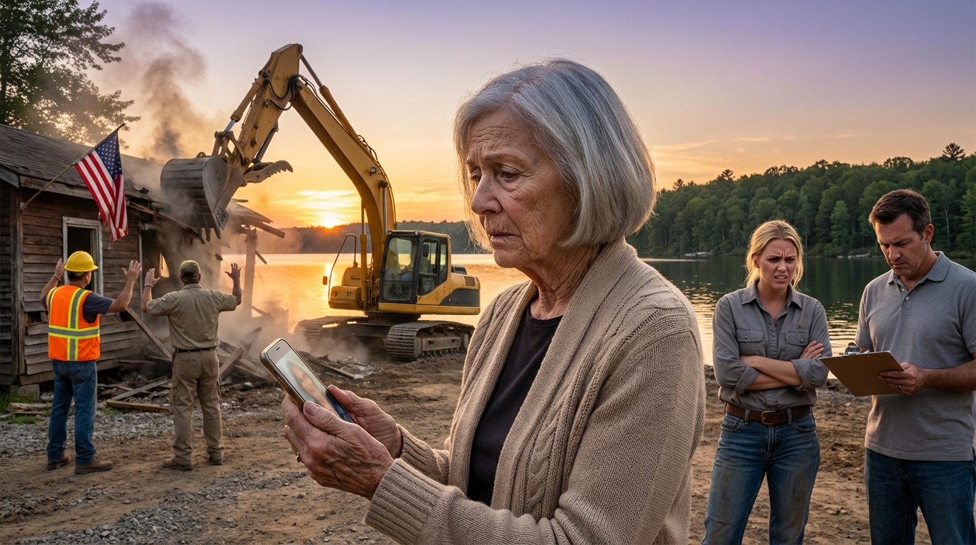 Um dia antes da nossa viagem anual, meu filho mandou uma mensagem: “Não venha para a casa no lago. Os pais da minha esposa precisam da suíte principal. Você pode cuidar dos cachorros em casa.” Não discuti. Liguei para um incorporador e vendi o terreno à vista naquela mesma tarde. Quando eles chegaram com as malas, a casa…