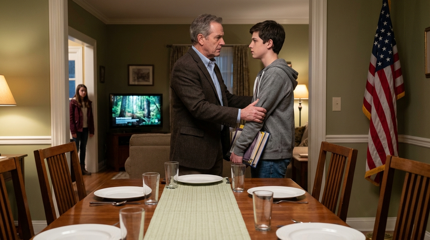 Meu pai disse ao meu filho de 12 anos: “Você nunca vai se sair tão bem quanto seu primo — ele é simplesmente diferente.” No Dia de Ação de Graças. Na frente de todos. Meu filho ficou quieto. Eu disse: “Vamos embora, amigão.” Enquanto saíamos, olhei para trás, para o meu pai, e disse: “A propósito, aquela casa em que você está morando? É minha. E o neto ‘diferente’ acabou de acabar com a vida fácil.” O aviso chegou em…