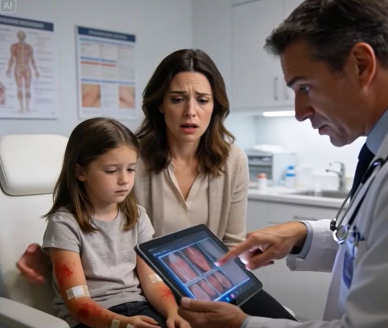 Depois de uma viagem em família à praia com os meus pais, apenas a minha filha e eu tivemos erupções cutâneas terríveis e bolhas na pele. O pânico levou-me diretamente a um dermatologista. Quando terminou o exame, a sua expressão tornou-se séria. “Com quem estava?”, perguntou. “Com os meus pais”, respondi. Fez uma pausa e disse baixinho: “Precisa de denunciar isto à polícia imediatamente.”