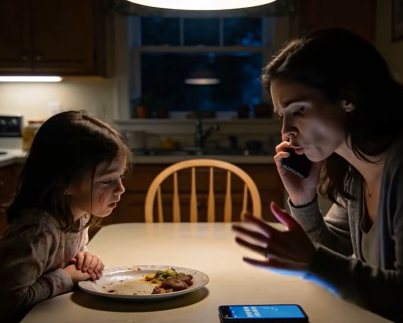 A filha do meu marido, de cinco anos, mal comia desde que se mudou para a nossa casa. “Desculpa, mãe… não tenho fome”, dizia ela noite após noite. O seu prato ficava sempre intocado. O meu marido apenas respondia: “Ela vai habituar-se”. Mas uma noite, enquanto ele viajava em negócios, ela olhou para mim e sussurrou: “Mãe… preciso de te contar uma coisa.” No momento em que ouvi as suas palavras, peguei no meu telefone e liguei imediatamente para a polícia.