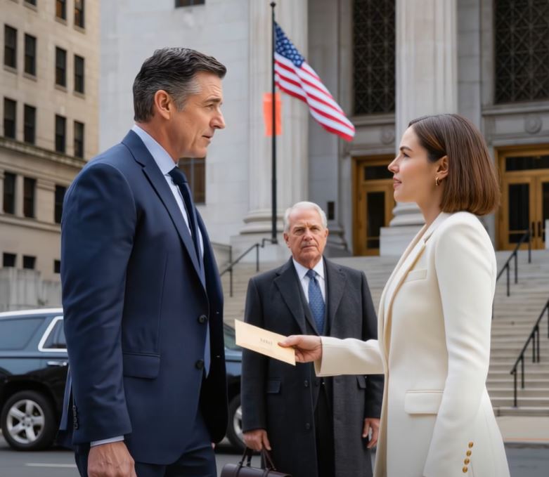 Disse-me que a firma precisava de “uma marca de litígios mais jovem” e tentou entregar-me um envelope de indemnização na escadaria do tribunal — simplesmente não sabia que o cliente que confiava mais em mim do que na firma estava a três metros atrás dela com um novo caso de 420 milhões de dólares na sua pasta.