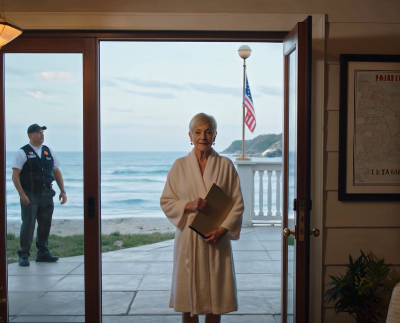 Às 5h da manhã, o meu alarme de segurança em Santa Bárbara disparou e o guarda disse que a minha nora tinha chegado com os carregadores, afirmando ser a dona da minha casa de praia. Mandei-o abrir o portão e vi-a começar a apontar para os meus móveis como se estivesse a leiloar a minha vida. A mesma mulher que sorriu num jantar em Beverly Hills enquanto estranhos