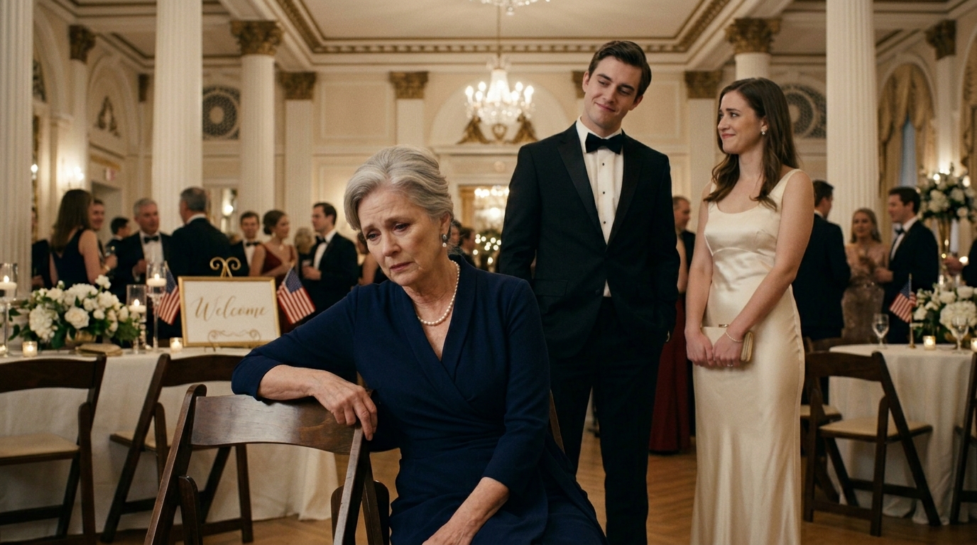 No casamento do meu filho, substituíram meu lugar por uma lata de lixo. “É só uma brincadeira, não faça tanto drama!”, disse minha nora. Todos riram. Mas quando revelei o teste de DNA do meu “neto”, os convidados ficaram chocados! A verdade não deixou como ela se esconder!