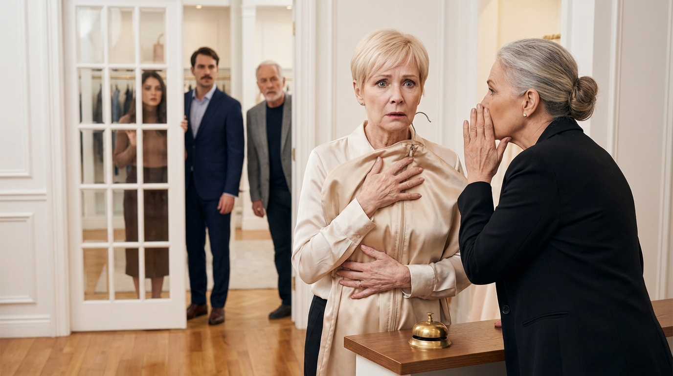 Antes do casamento da minha filha, fui a uma boutique de moda para experimentar um vestido de noite. A dona me chamou de lado e sussurrou: “Há coisas que você precisa saber. Fique aqui. Não diga uma palavra. Confie em mim.” Eu estava confusa, mas fiquei. Minutos depois, o que ouvi me deixou paralisada.